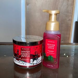Winter candy apple candle and soap